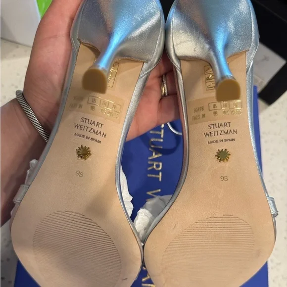 Stuart Weitzman Women's Nudist Vow Crystal Heel Sandals Size - Picture 10 of 11